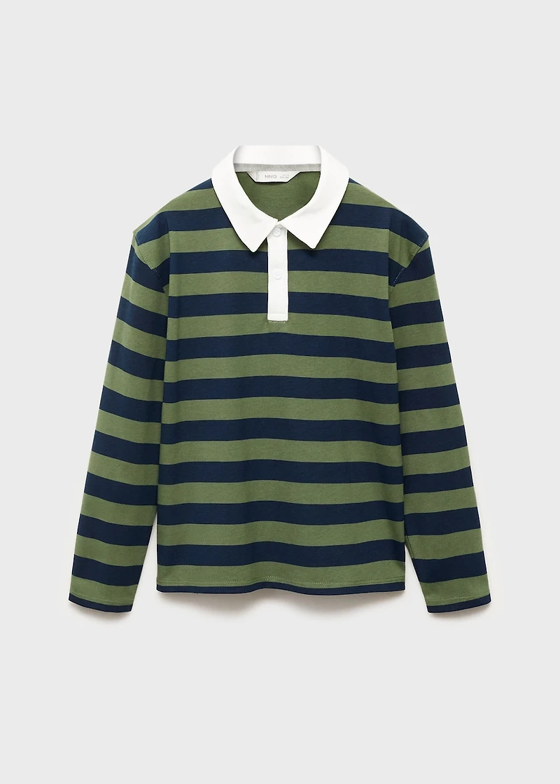 Striped cotton polo shirt