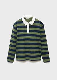 Striped cotton polo shirt