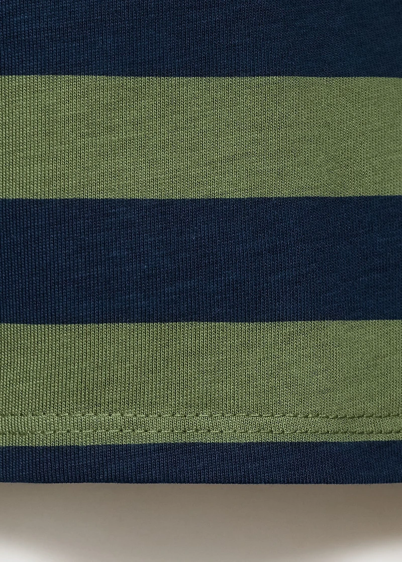 Striped cotton polo shirt