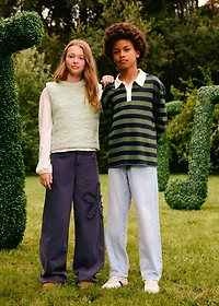 Striped cotton polo shirt