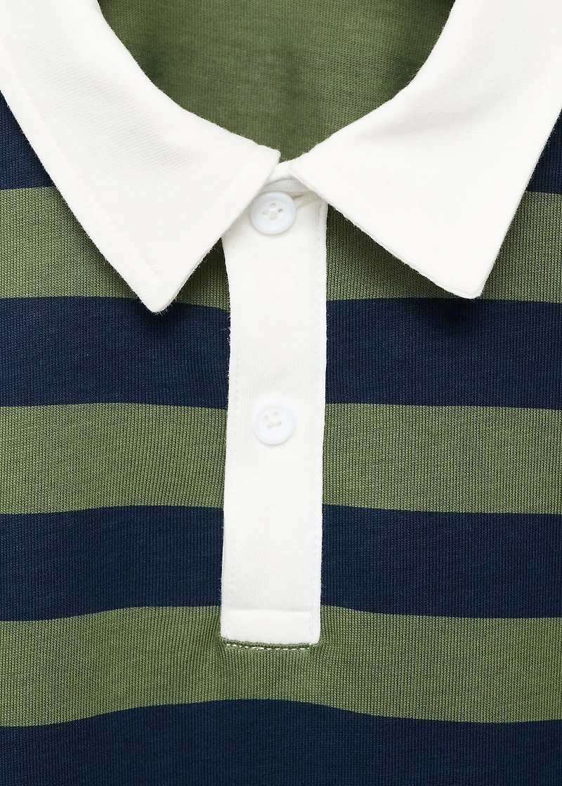 Striped cotton polo shirt