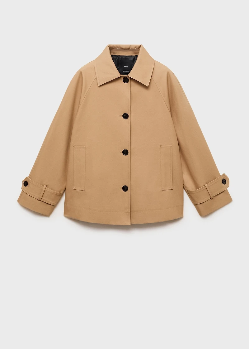 Oversized barn jacket with epaulettes