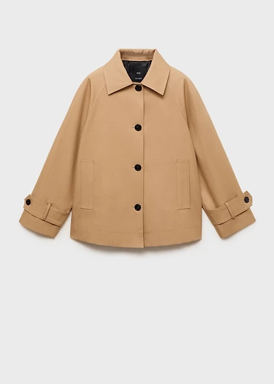 Oversized barn jacket with epaulettes