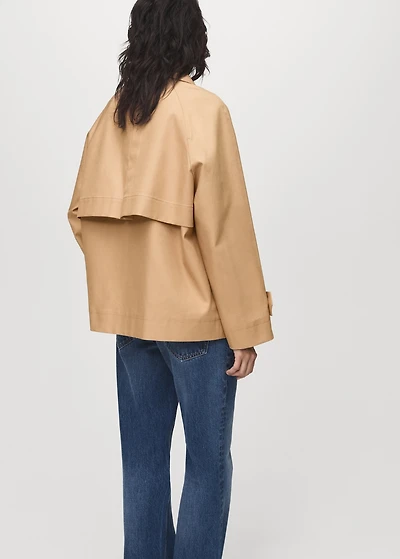 Oversized barn jacket with epaulettes