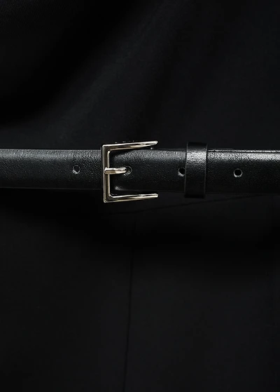 Long jumpsuit with draped neck and belt