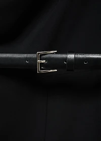 Long jumpsuit with draped neck and belt