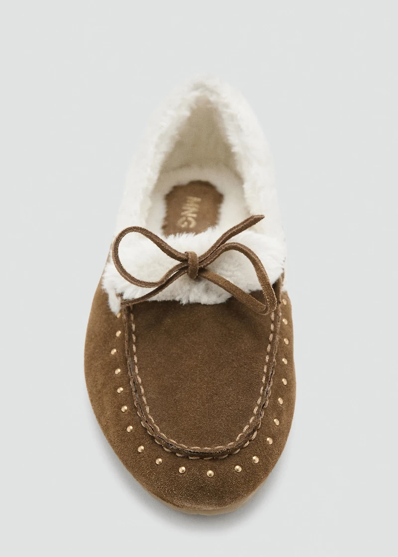 Sheepskin studded moccasins