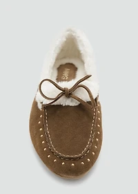 Sheepskin studded moccasins