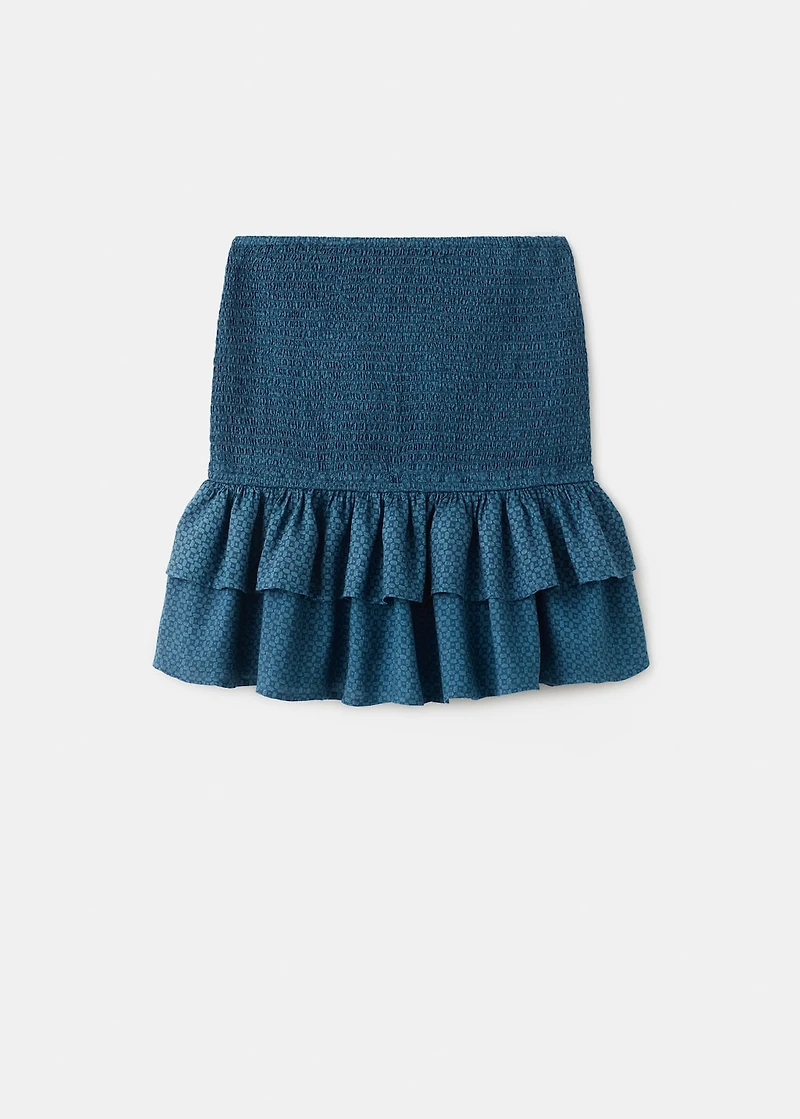 Gathered skirt with ruffles