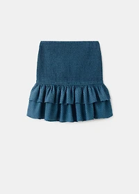 Gathered skirt with ruffles