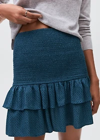 Gathered skirt with ruffles