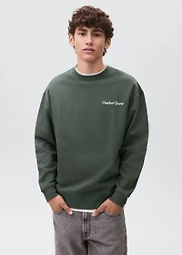 Printed embroidered sweatshirt