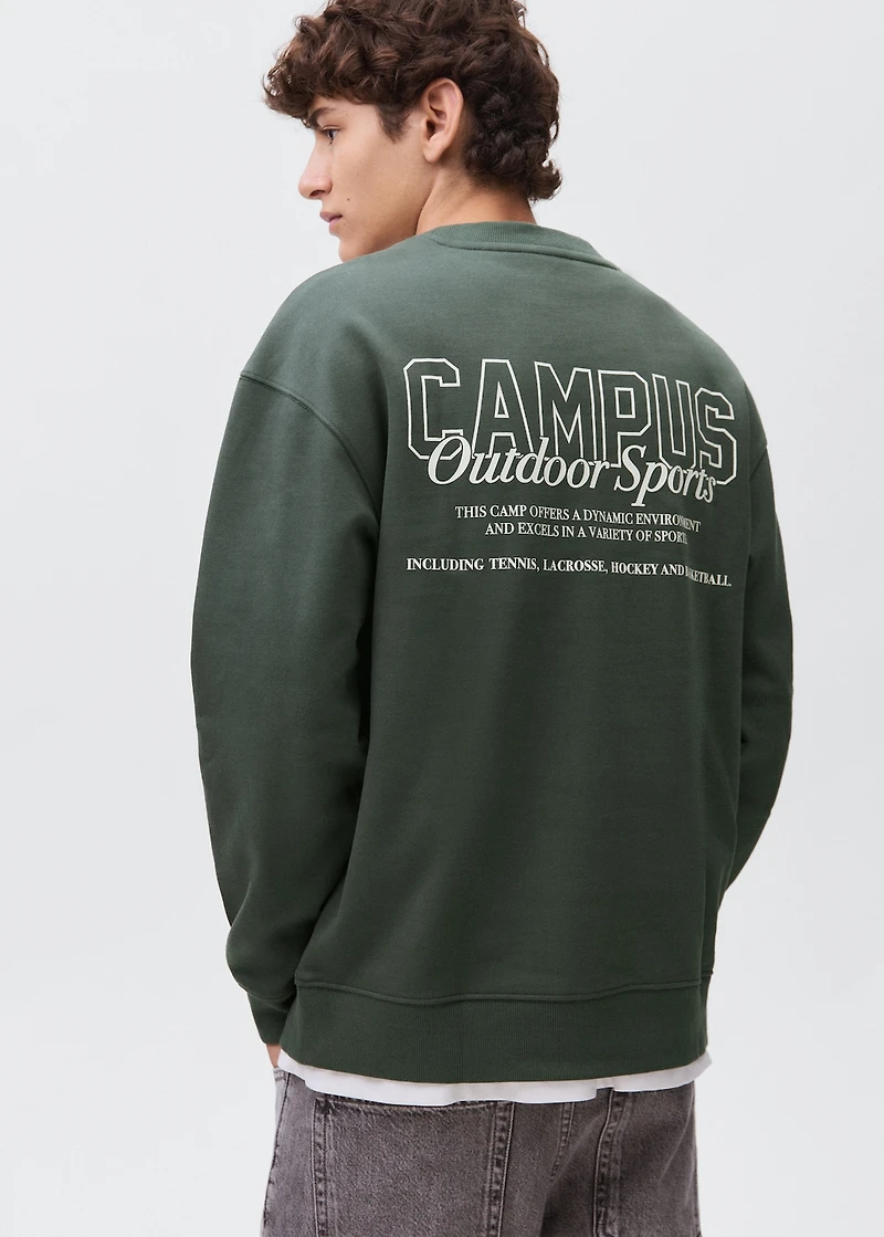 Printed embroidered sweatshirt
