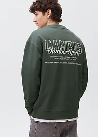 Printed embroidered sweatshirt