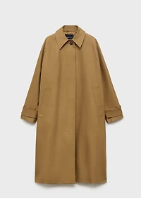 100% cotton long trench coat
