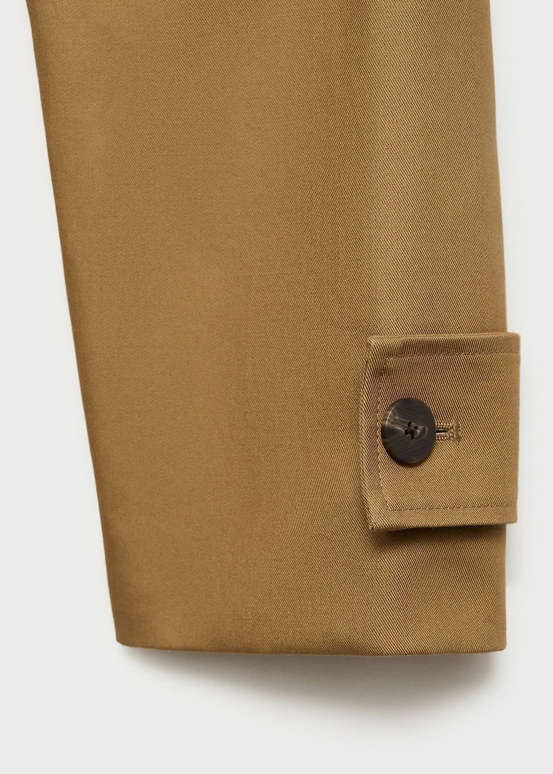 100% cotton long trench coat