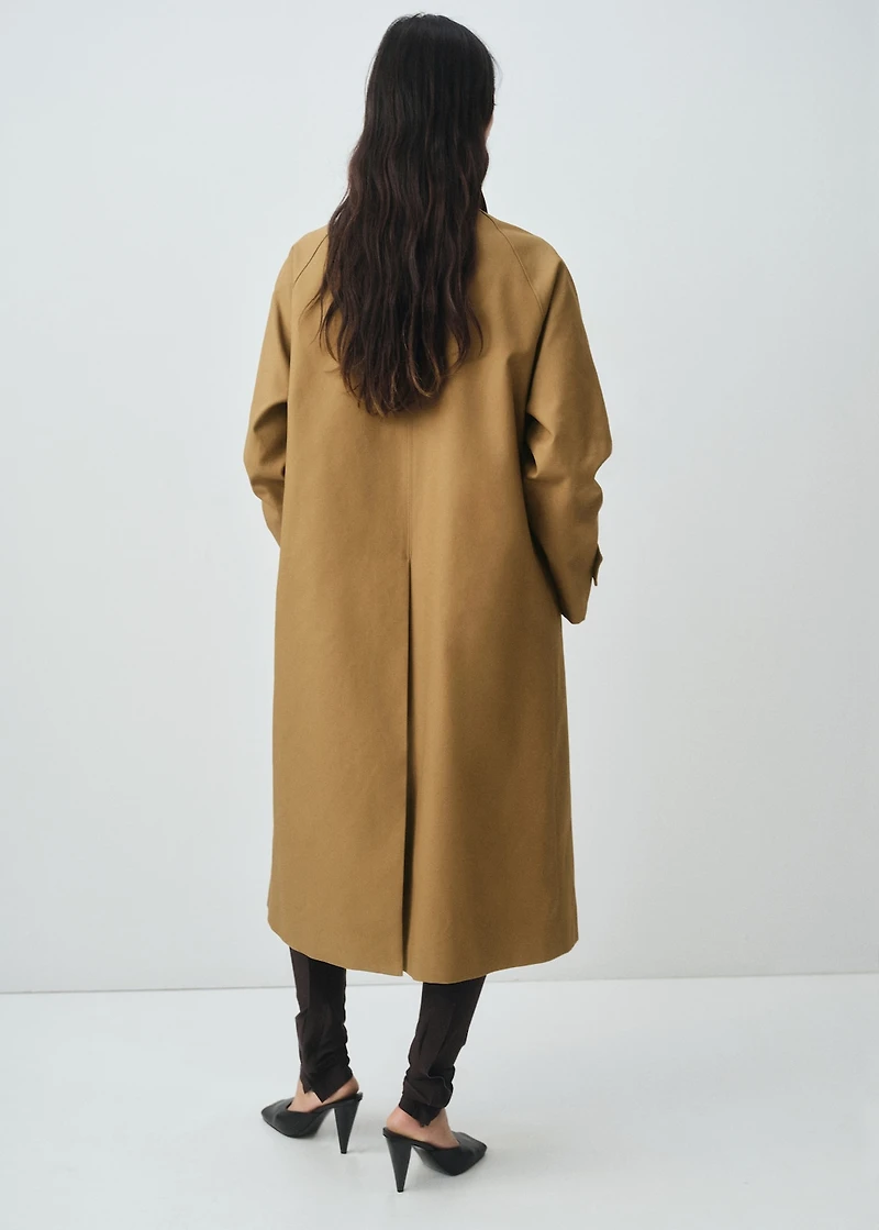 100% cotton long trench coat