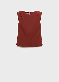 Ruched blouse with shoulder pads