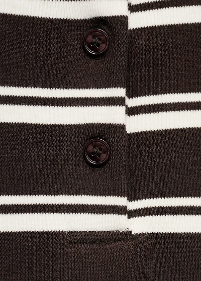 Striped polo-neck t-shirt
