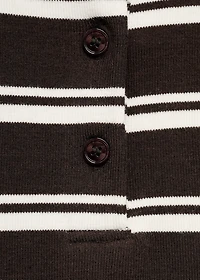 Striped polo-neck t-shirt