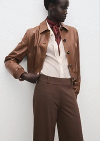 High-waisted wide-leg pants with belt loops