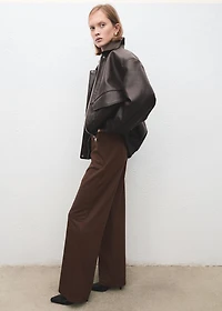High-waisted wide-leg pants with belt loops