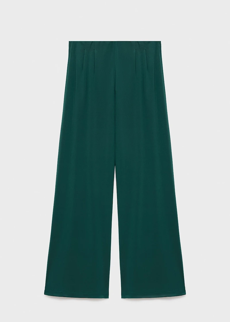 Pleated wide leg trousers