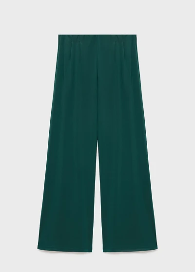 Pleated wide leg trousers