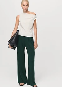 Pleated wide leg trousers