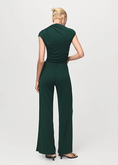 Pleated wide leg trousers