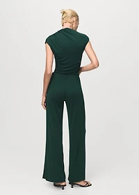 Pleated wide leg trousers