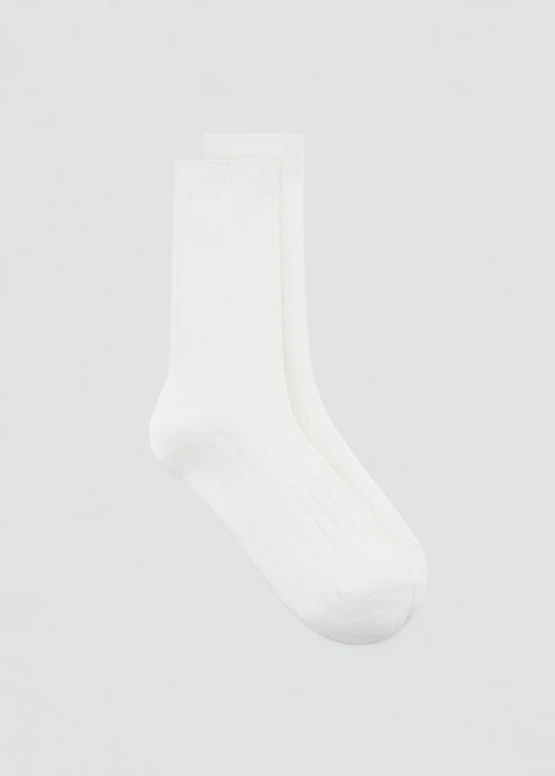 Ribbed wool blend socks