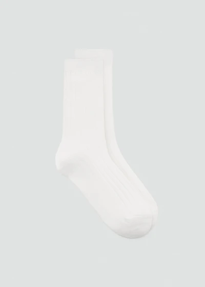 Ribbed wool blend socks