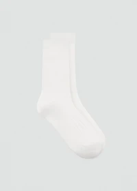 Ribbed wool blend socks