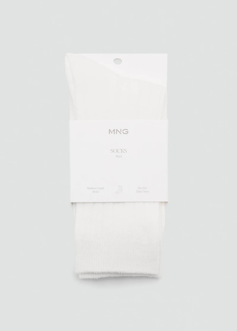 Ribbed wool blend socks