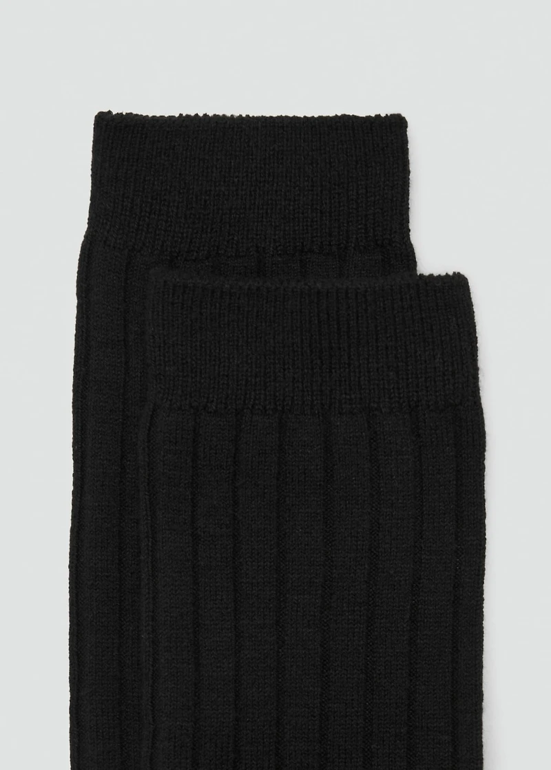 Ribbed wool blend socks