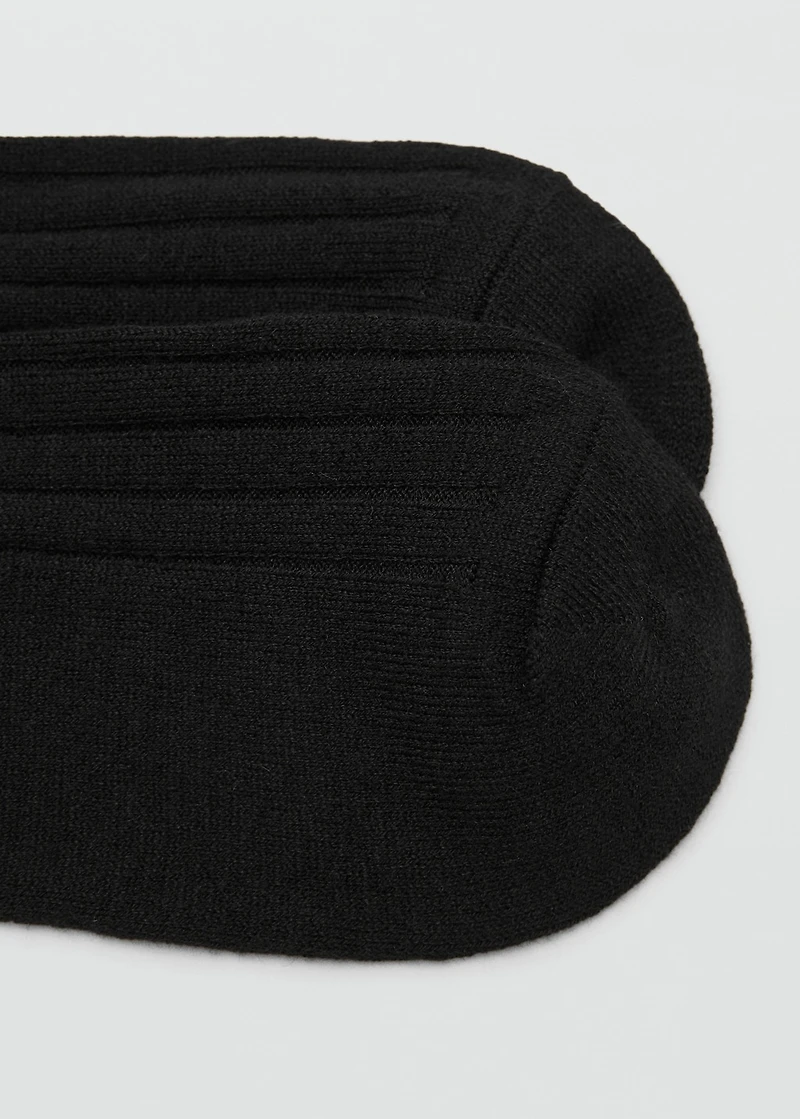 Ribbed wool blend socks