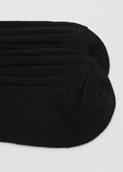 Ribbed wool blend socks