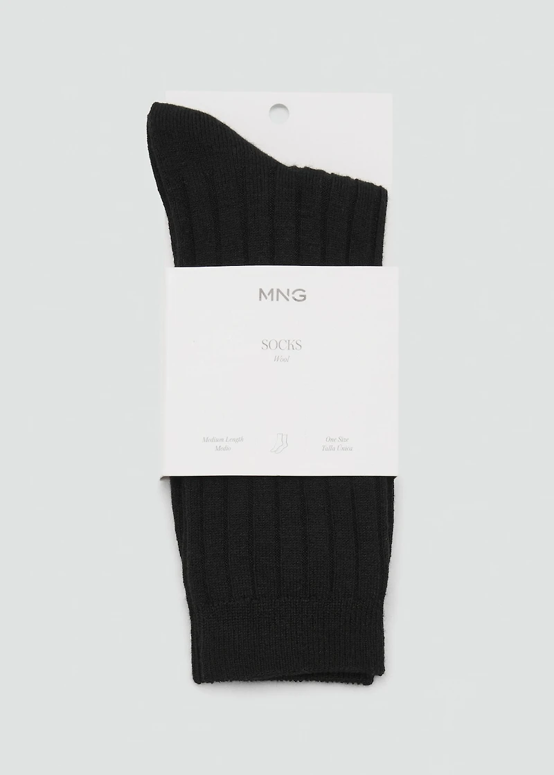 Ribbed wool blend socks