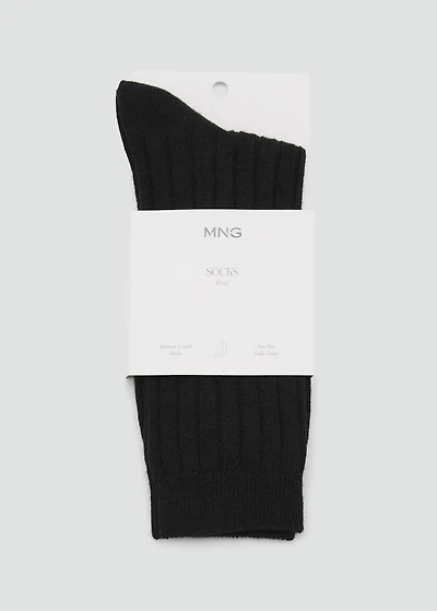 Ribbed wool blend socks