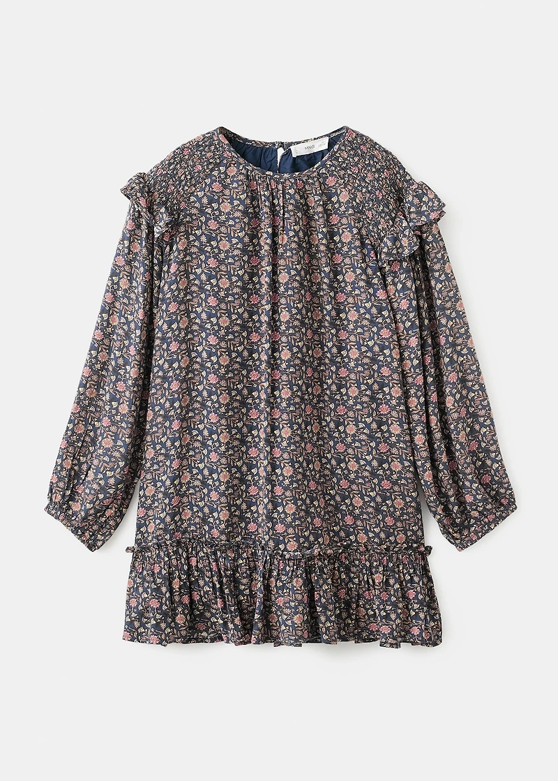 Ruffled printed dress