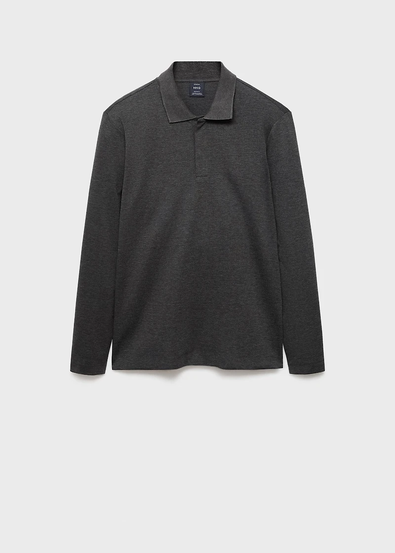 Regular-fit knitted polo sweater