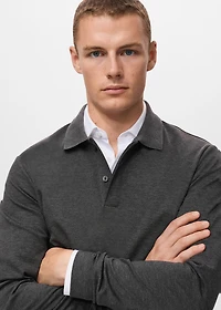 Regular-fit knitted polo sweater