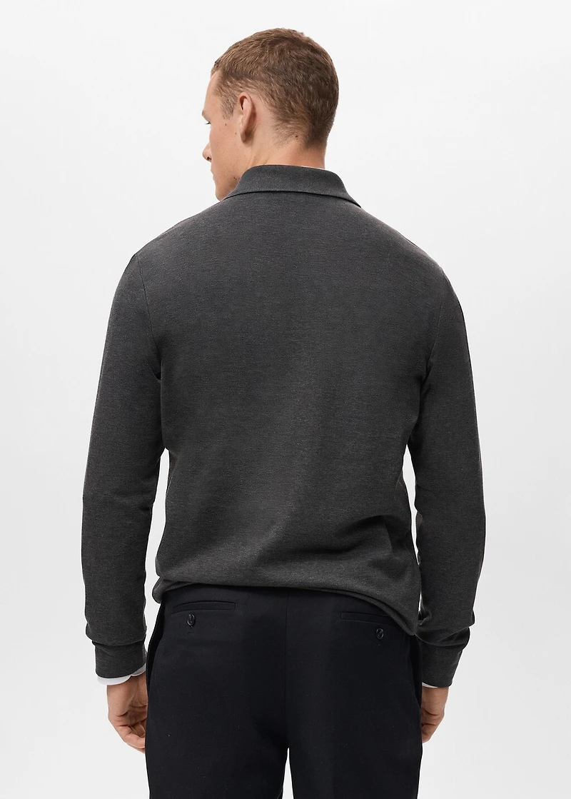 Regular-fit knitted polo sweater