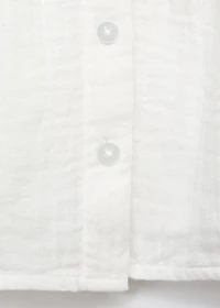 Embroidered babydoll-collar blouse