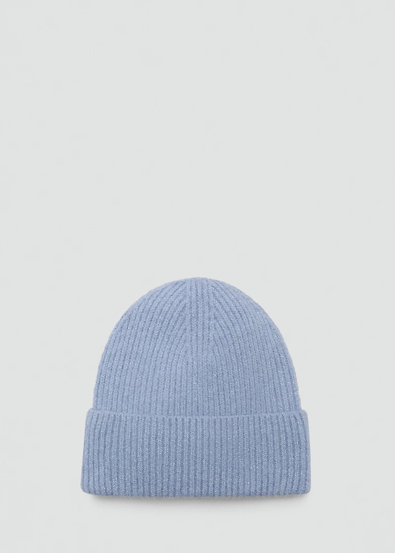 Ribbed lurex hat