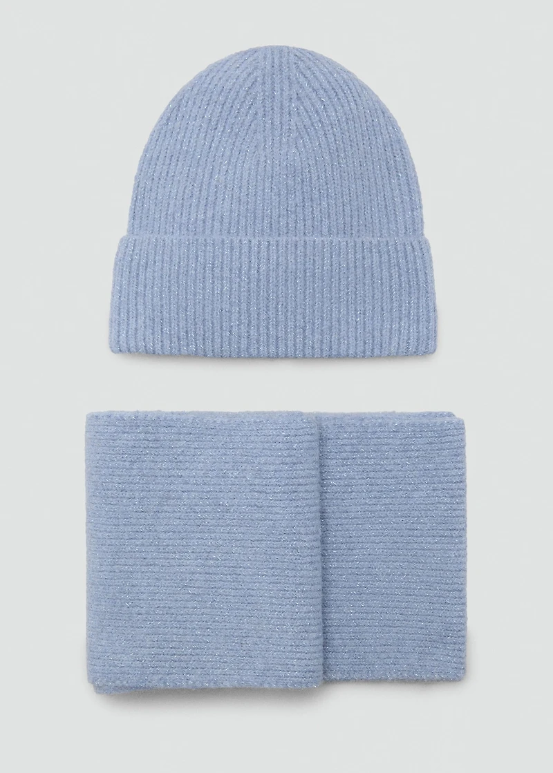 Ribbed lurex hat