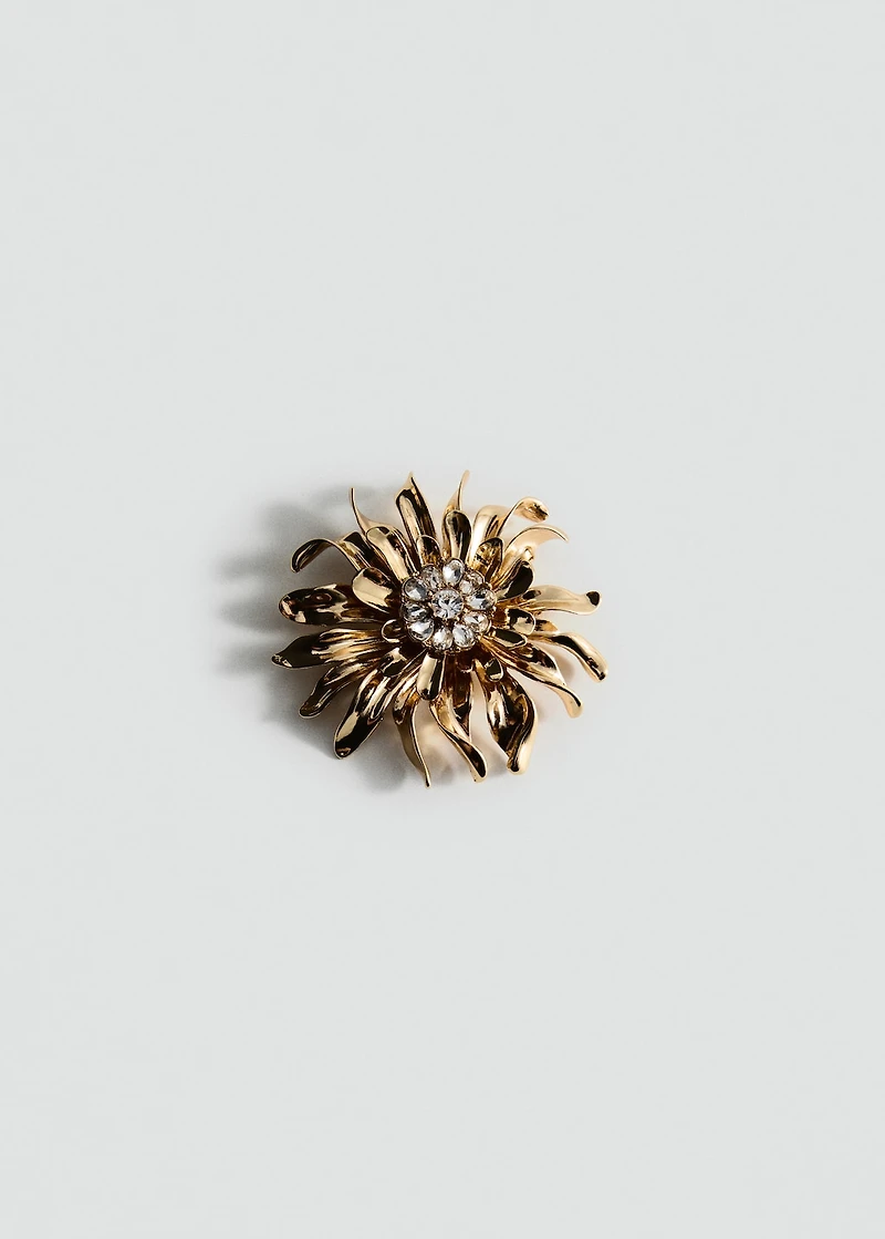 Metallic flower brooch