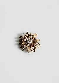 Metallic flower brooch