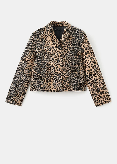 Leopard-print jacket with buttons